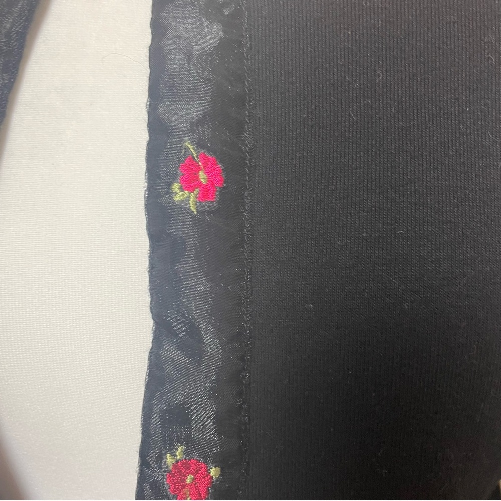 dorothy perkins Size 14 floral cardigan black long sleeves vintage y2k Red Trim - Picture 5 of 15